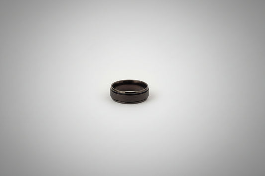 Lustre of Love black stainless steel ring with a sleek and modern design for everyday wear