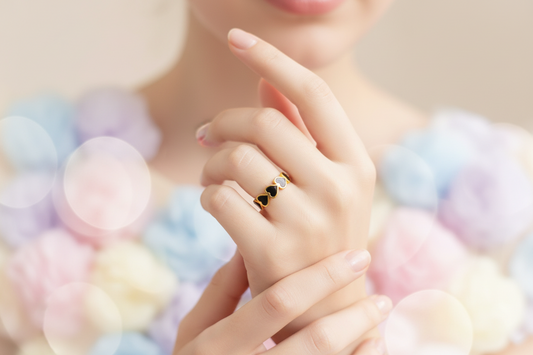 Lustre of Love Stainless Steel Adjustable Size Ring with Heart Design, perfect for everyday wear