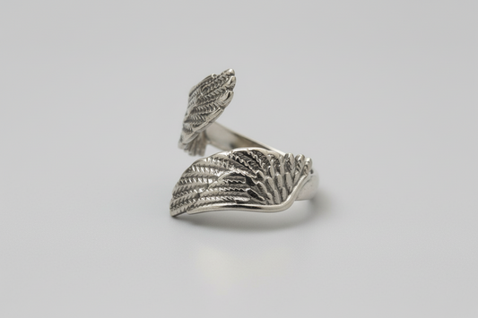 Lustre of Love Leaf Design Ring in Stainless Steel Adjustable Size for a Personalised Fit