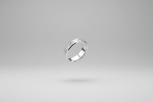 Lustre of Love stainless steel silver ring with a stylish textured design for elegant wear
