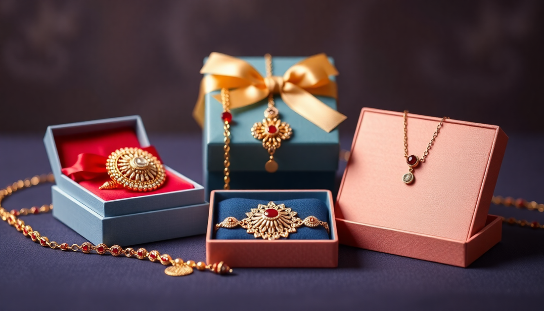 Elegant Rakshabandhan jewellery gifts displayed beautifully