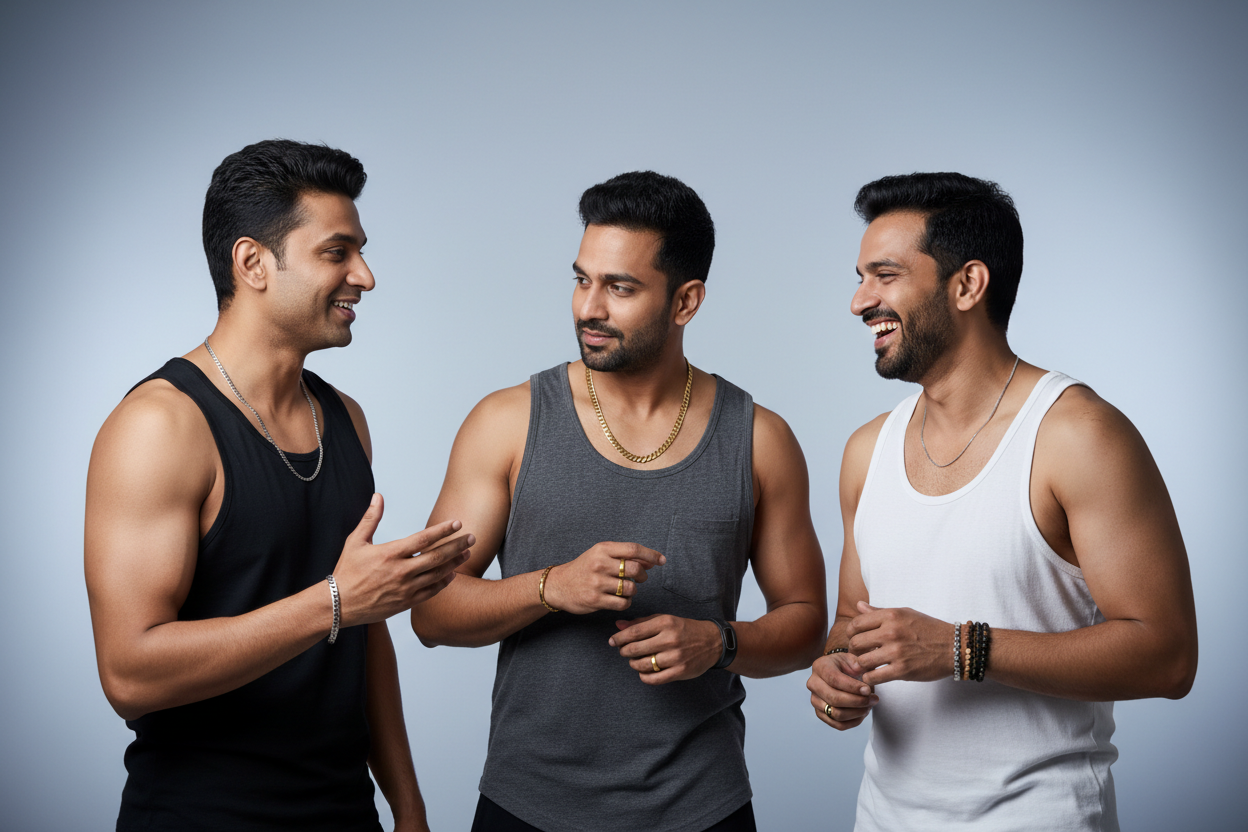 Men's stainless steel jewellery collection showcasing stylish pieces for everyday wear and modern design