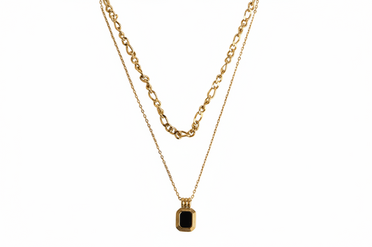 18K Gold Plated Dual-Strand Layered Necklace – Minimal Chic