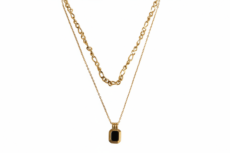 18K Gold Plated Dual-Strand Layered Necklace – Minimal Chic