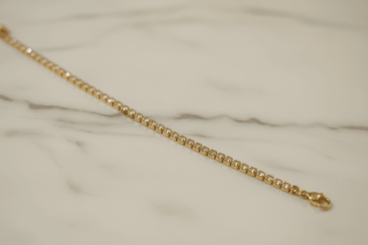 18k Gold-Plated Tennis Bracelet With Clear Stones Stainless Steel