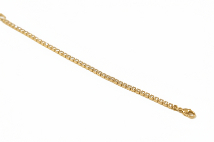 18k Gold-Plated Tennis Bracelet With Clear Stones Stainless Steel
