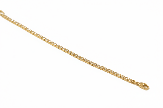 18k Gold-Plated Tennis Bracelet With Clear Stones Stainless Steel