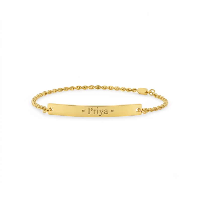 Customizable Minimalist Gold Bar Bracelet for Women Stainless Steel 316L
