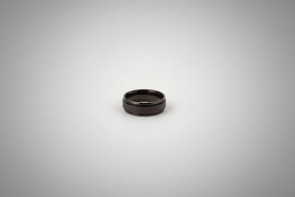 Lustre of Love black stainless steel ring with a sleek and modern design for everyday wear
