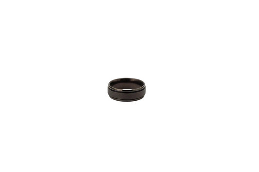 Dual Axis Black Stainless Steel Ring