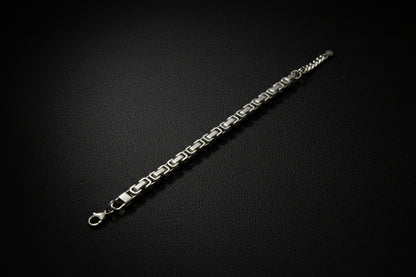 Elegant Lustre of Love Byzantine Chain Bracelet in Silver with a Secure Lobster Clasp