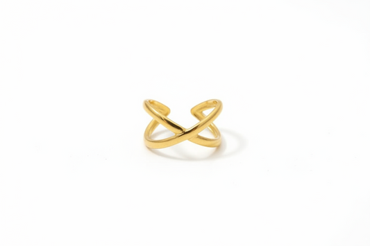 Cross Design Adjustable Size Stainless Steel Ring