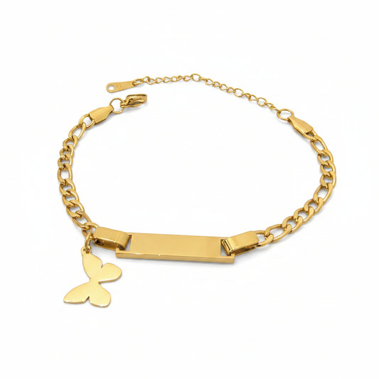 Lustre of Love gold butterfly bracelet with chain link and adjustable clasp