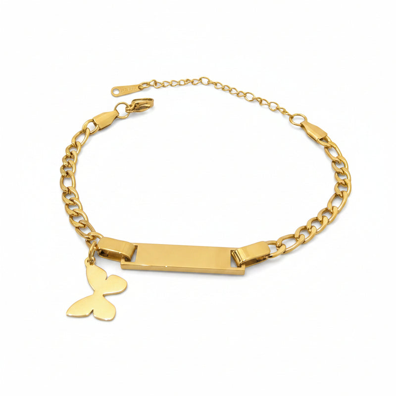 Lustre of Love gold butterfly bracelet with chain link and adjustable clasp