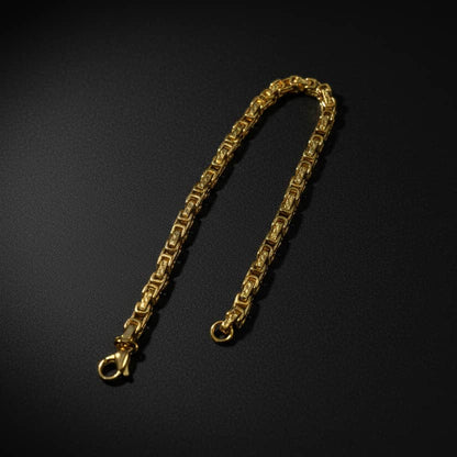 Elegant Gold Byzantine Link Chain Bracelet with a Secure Lobster Clasp from Lustre of Love