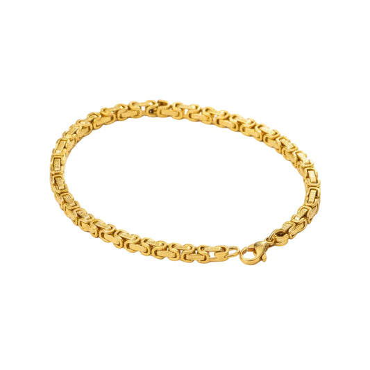 Lustre of Love Gold Byzantine Link Chain Bracelet with a Classic and Elegant Design