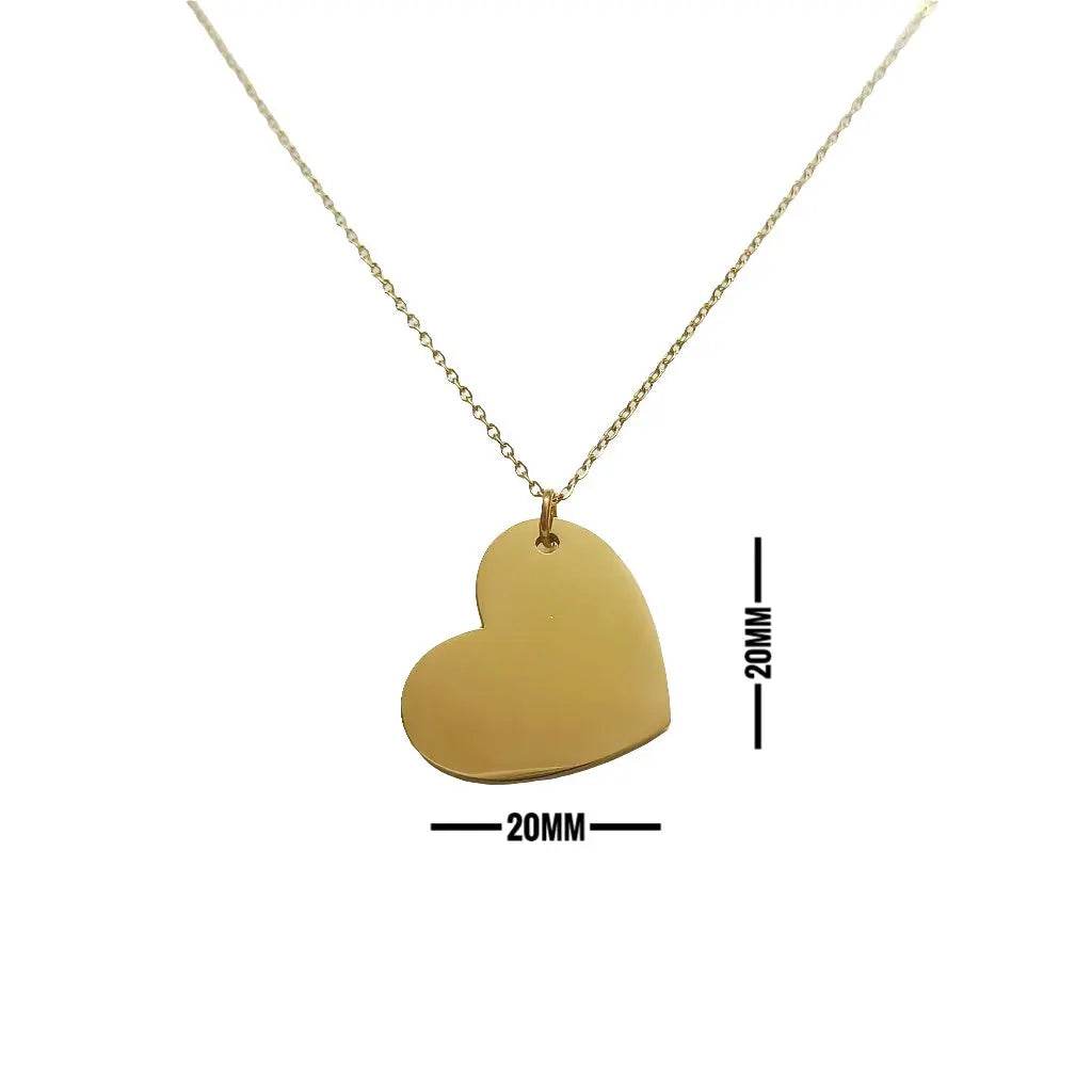 Lustre of Love gold tone heart pendant necklace with 20mm heart charm on chain