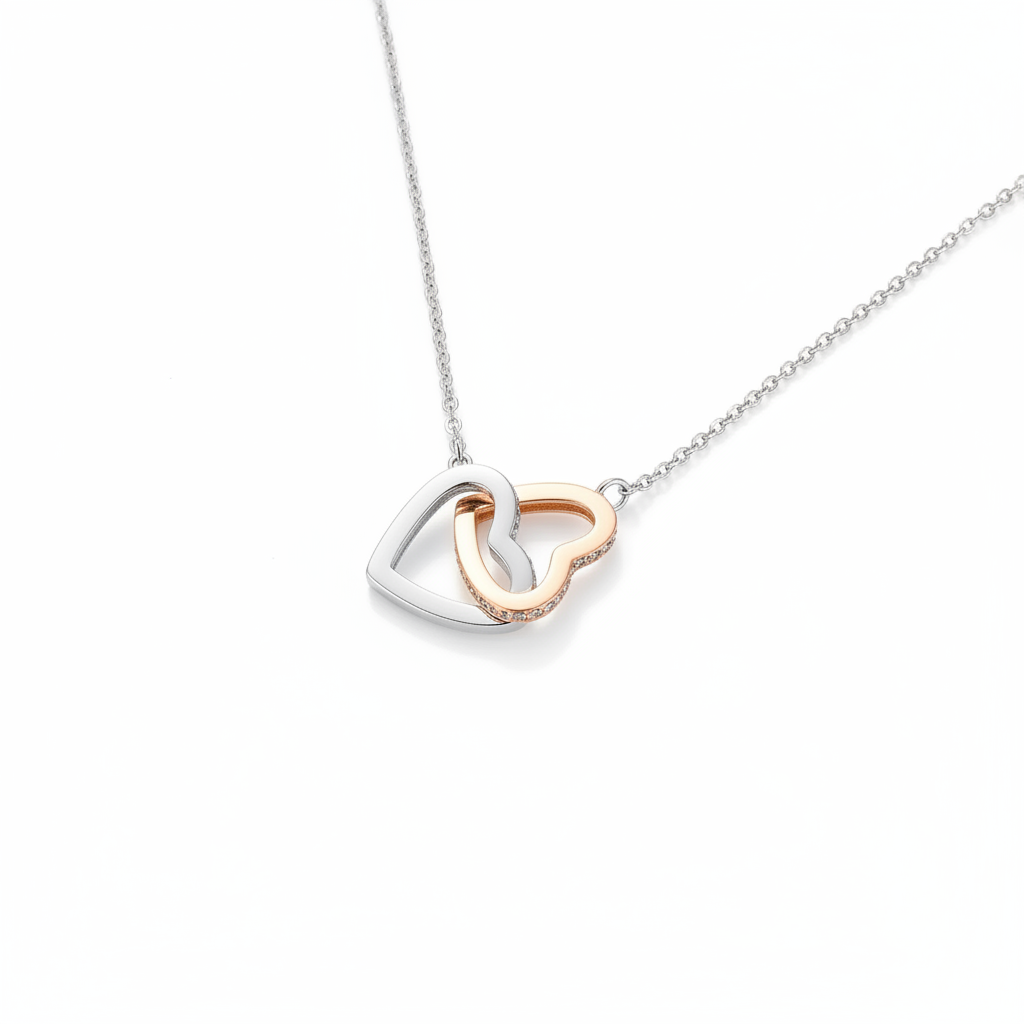 Interlocked Hearts Necklace | 316L Stainless Steel – Lustre of Love
