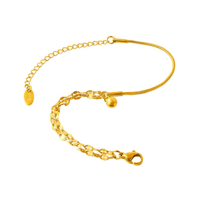 Elegant Lustre of Love Orb and Link bracelet in gold with adjustable clasp for a perfect fit