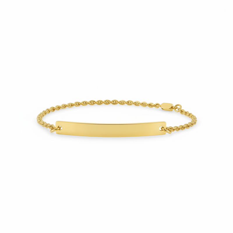 Customizable Minimalist Gold Bar Bracelet for Women Stainless Steel 316L