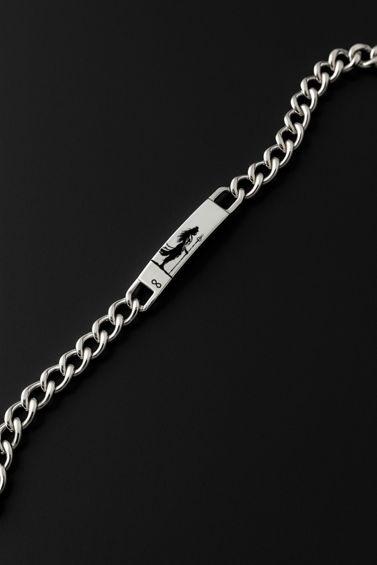 Lustre of Love silver bar bracelet with a sleek design and chain link style for everyday wear