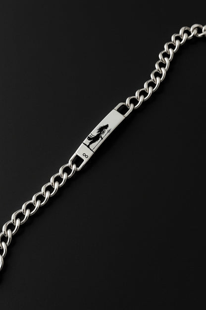 Lustre of Love silver bar bracelet with a sleek design and chain link style for everyday wear