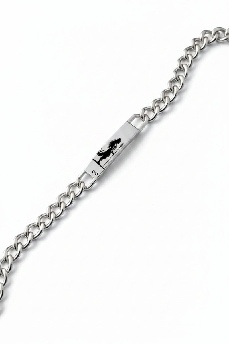 Lustre of Love silver bar bracelet with a sleek design and chain link style for everyday wear
