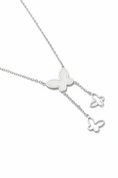 Elegant Butterfly Pendant Necklace Stainless Steel 316L