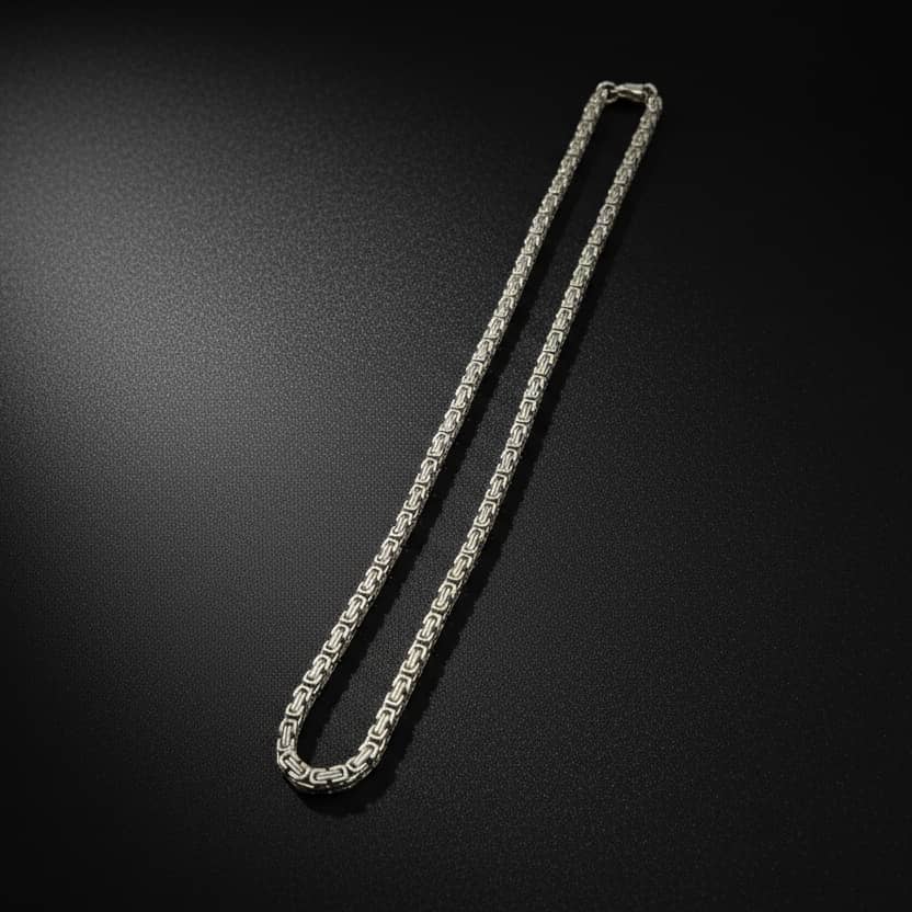 Lustre of Love Silver Byzantine Chain necklace with intricate links for elegant styling