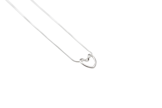 Silver Knot Heart Pendant Necklace Stainless Steel