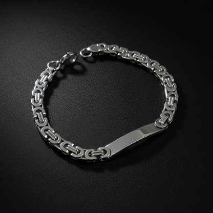 Silver-toned Byzantine bracelet with a sleek design and secure clasp for elegant style