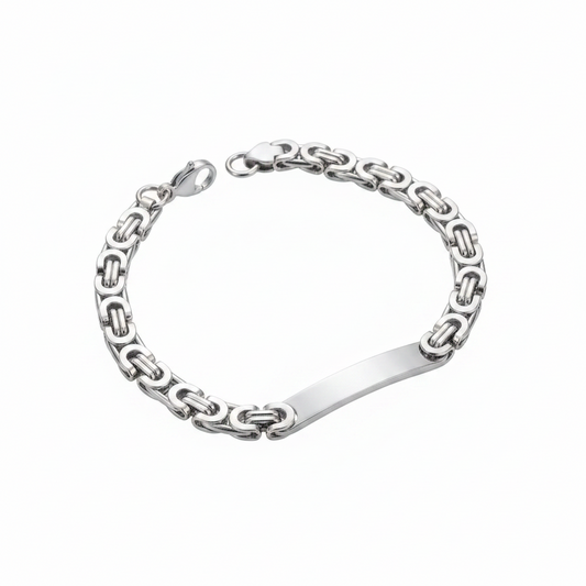 Silver-toned Byzantine bracelet with a sleek design and secure clasp for elegant style