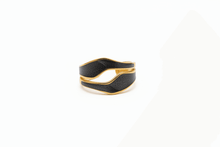 Black Enamel Stainless Steel Adjustable Size Ring