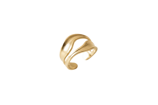Gold Tone Stainless Steel Adjustable Size Ring
