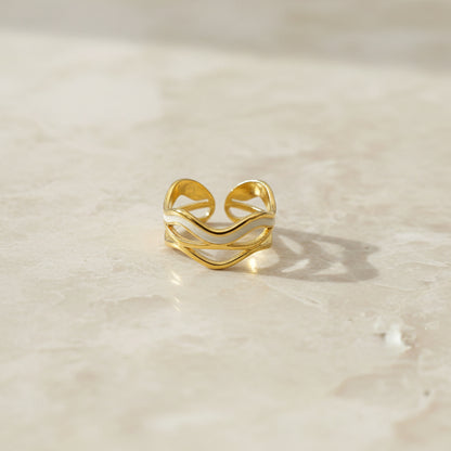 Gold Lustre of Love Ring featuring stainless steel adjustable size design for a stylish look