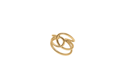 Lustre of Love gold ring featuring a unique design with stainless steel adjustable size for comfortable wear