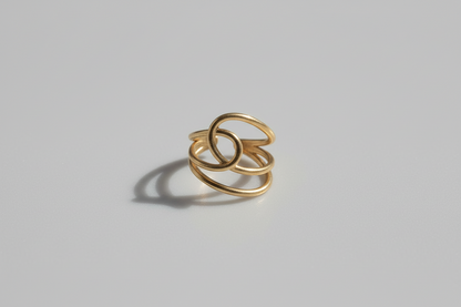 Golden Orbit Stainless Steel Adjustable Size Ring