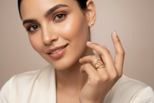 Golden Orbit Stainless Steel Adjustable Size Ring