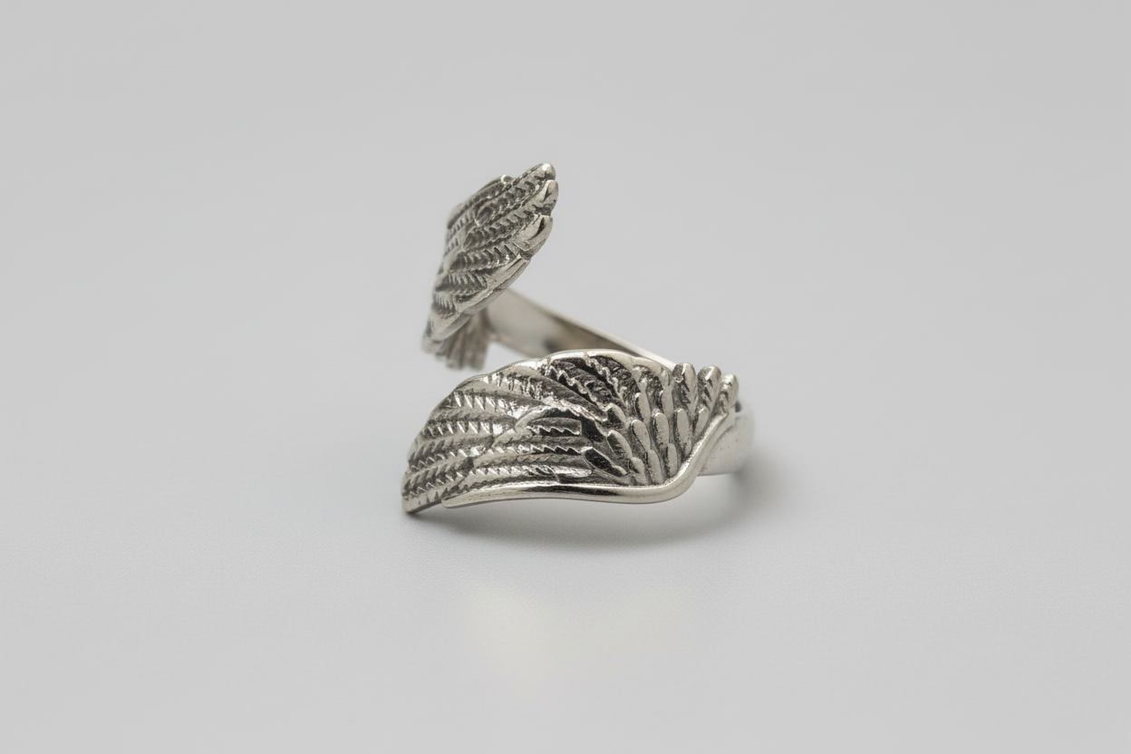 Lustre of Love Leaf Design Ring in Stainless Steel Adjustable Size for a Personalised Fit