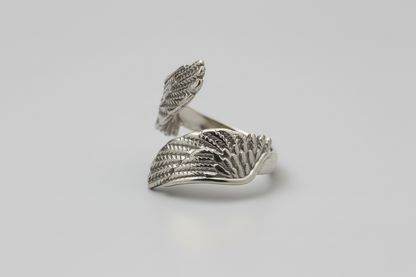Lustre of Love Leaf Design Ring in Stainless Steel Adjustable Size for a Personalised Fit