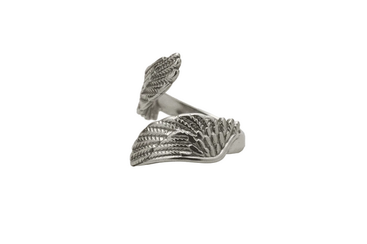 Angel Wings Stainless Steel Adjustable Size Ring