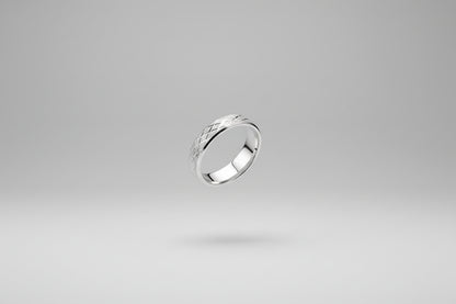 Lustre of Love stainless steel silver ring with a stylish textured design for elegant wear
