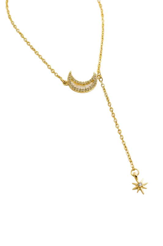 Crescent Moon and Star Pendant Necklace