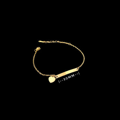 Lustre of Love delicate rose gold bracelet with heart charm and adjustable chain on black background