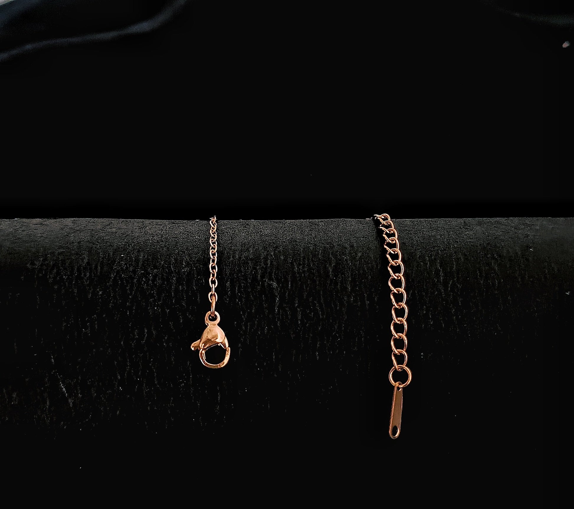 Rose gold bracelet chain with lobster clasp and adjustable links by Lustre of Love